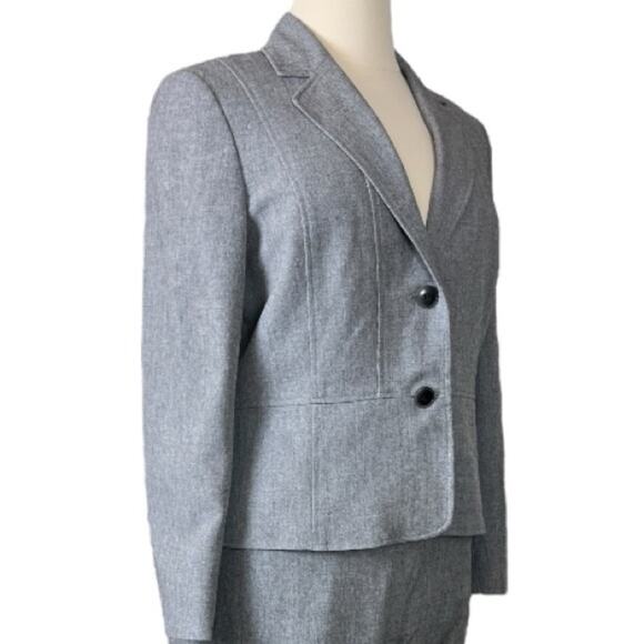 Kasper Women’s Pant Suit 2 Button Kate Classic Fit Notch Lapel Gray Plus Size 16 - Picture 6 of 15